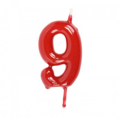 Vela Número 9 Vermelho